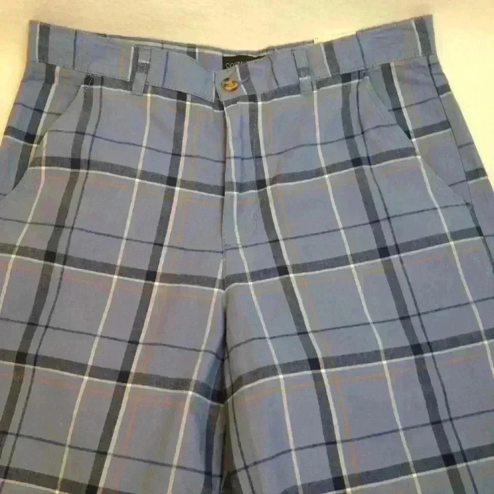 Covington Multi-Color Blue Plaid Flat Shorts  32 - Picture 2 of 7